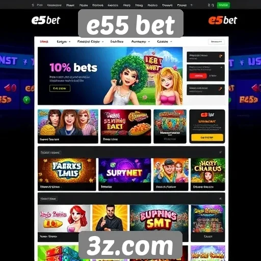 Acessibilidade e design do site e55 bet